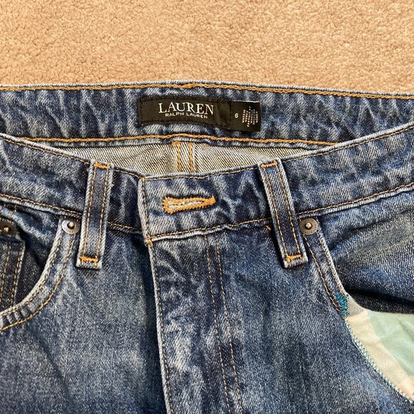 Ralph Lauren Womens Patchwork Boyfriend Jeans 6-8 - Picture 7 of 10